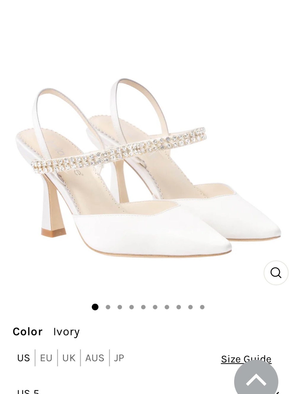 Ivory Slingback Pumps with Crystal Strap